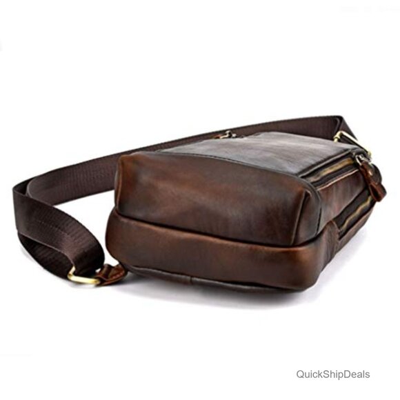 Genuine Leather Crossbody Sling Bag Daypack Backpack for Travel Outdoor main image 5